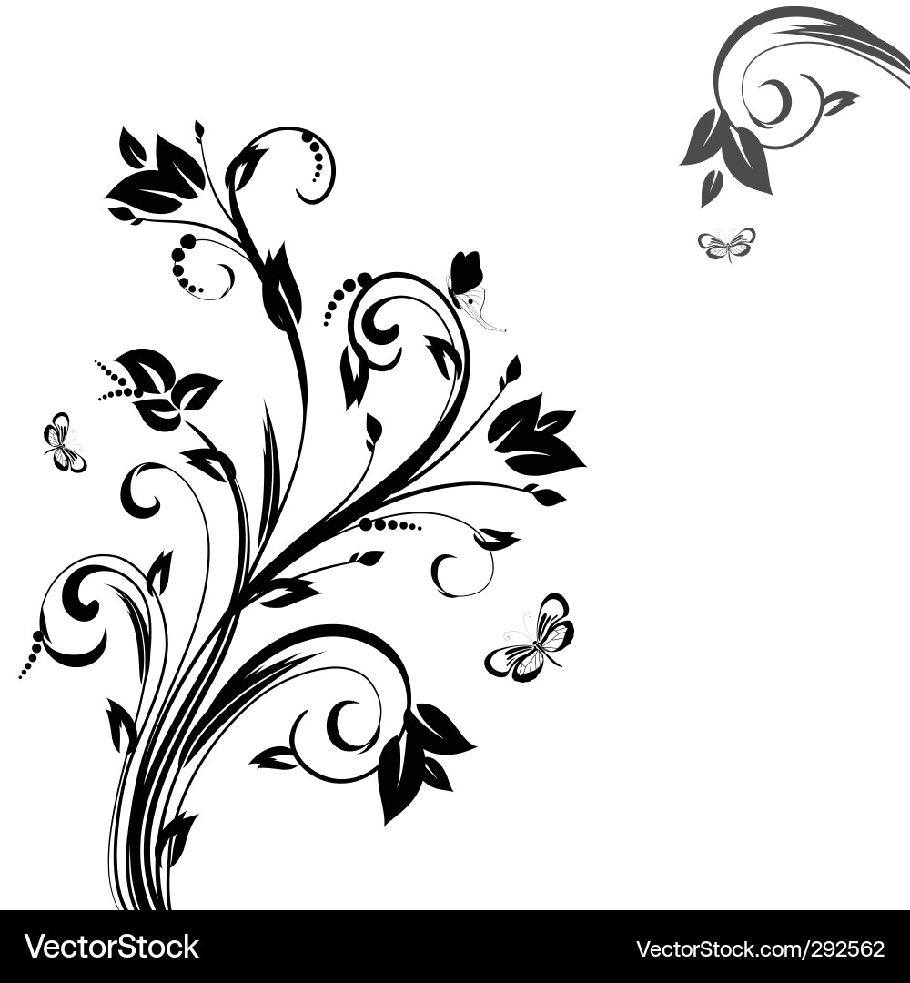 Elegant blumiger Drall Vektorbild
