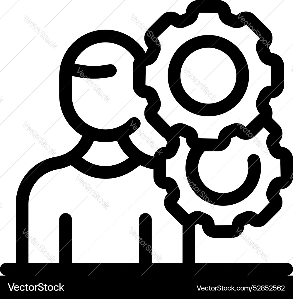 Engineer thinking about solution finding new idea Vector Image