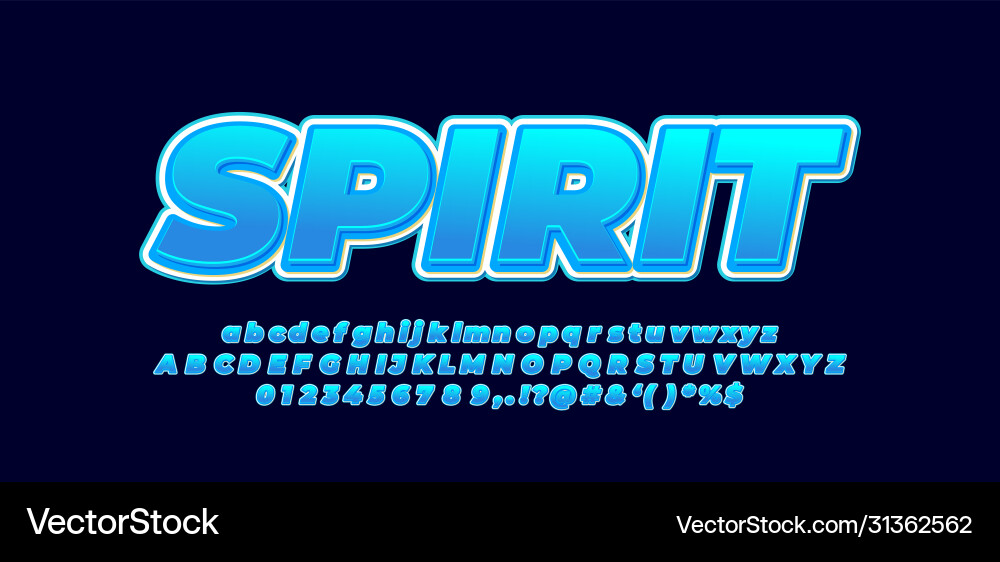 Gradient blue 3d font styles design templates Gradient blue 3d font styles design templates Vector Image