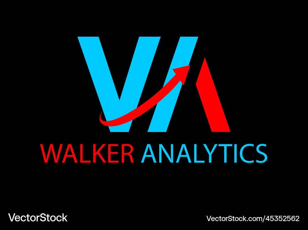 Initial wa analytics logo template Vector Image