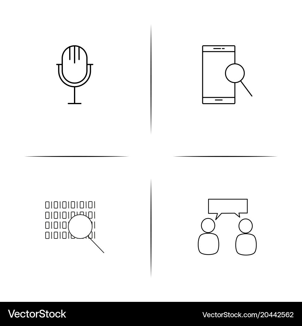 Internet of things simple linear icon setsimple vector image