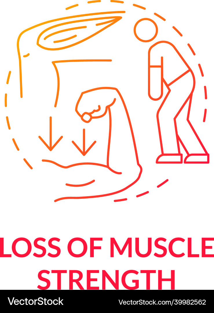 Loss of the muscle strength gradient red concept Loss of the muscle strength gradient red concept vector image