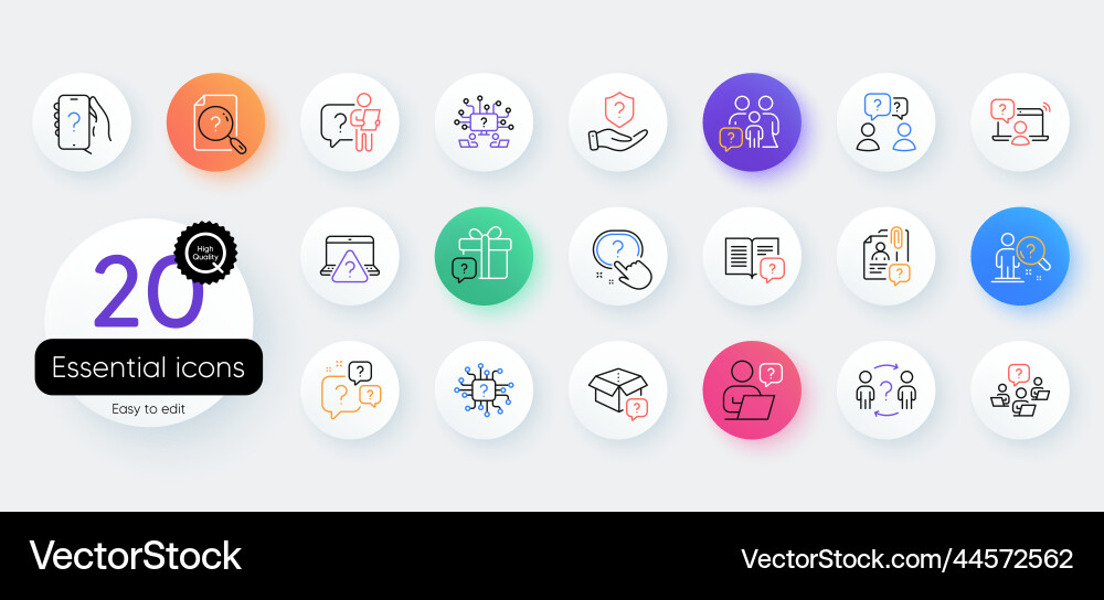 Questions line icons artificial intelligence Questions line icons artificial intelligence vector image