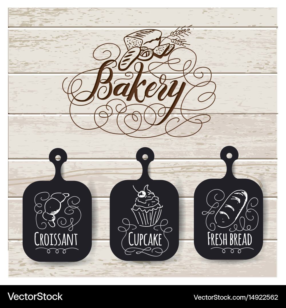Retro Bakery Menu Template vector image