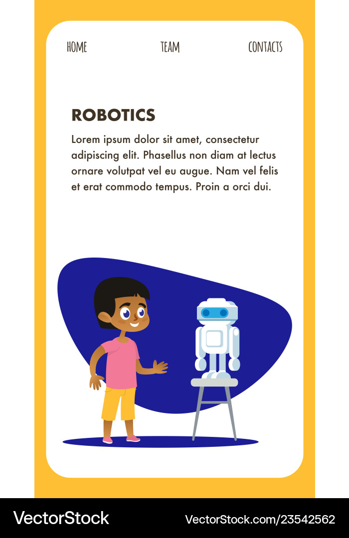 Robotics ai invention program flat mobile page Vector Image
