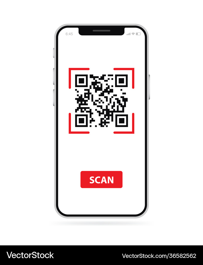 Scannen Sie Qr-Code mit Handy-Elektronik Vektorbild