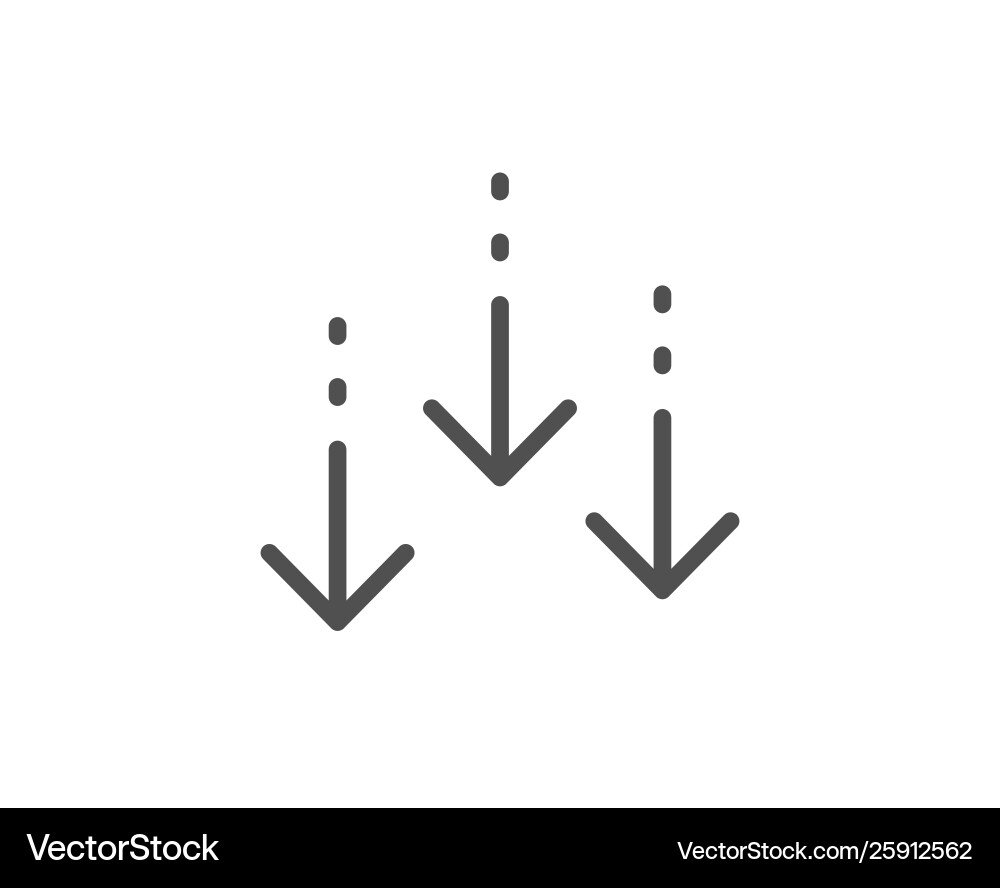 Scroll down arrow line icon scrolling screen sign vector image