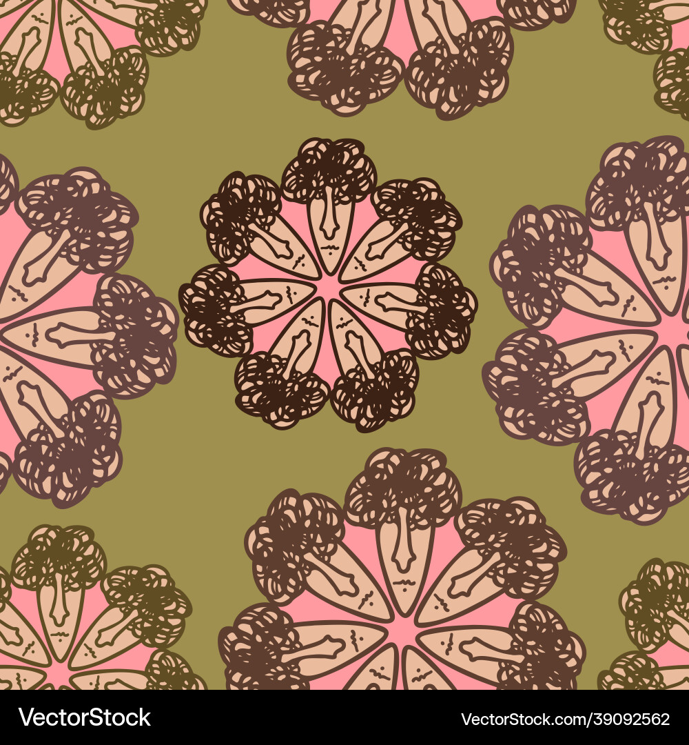 Seamless colorful design pattern botanical vector image
