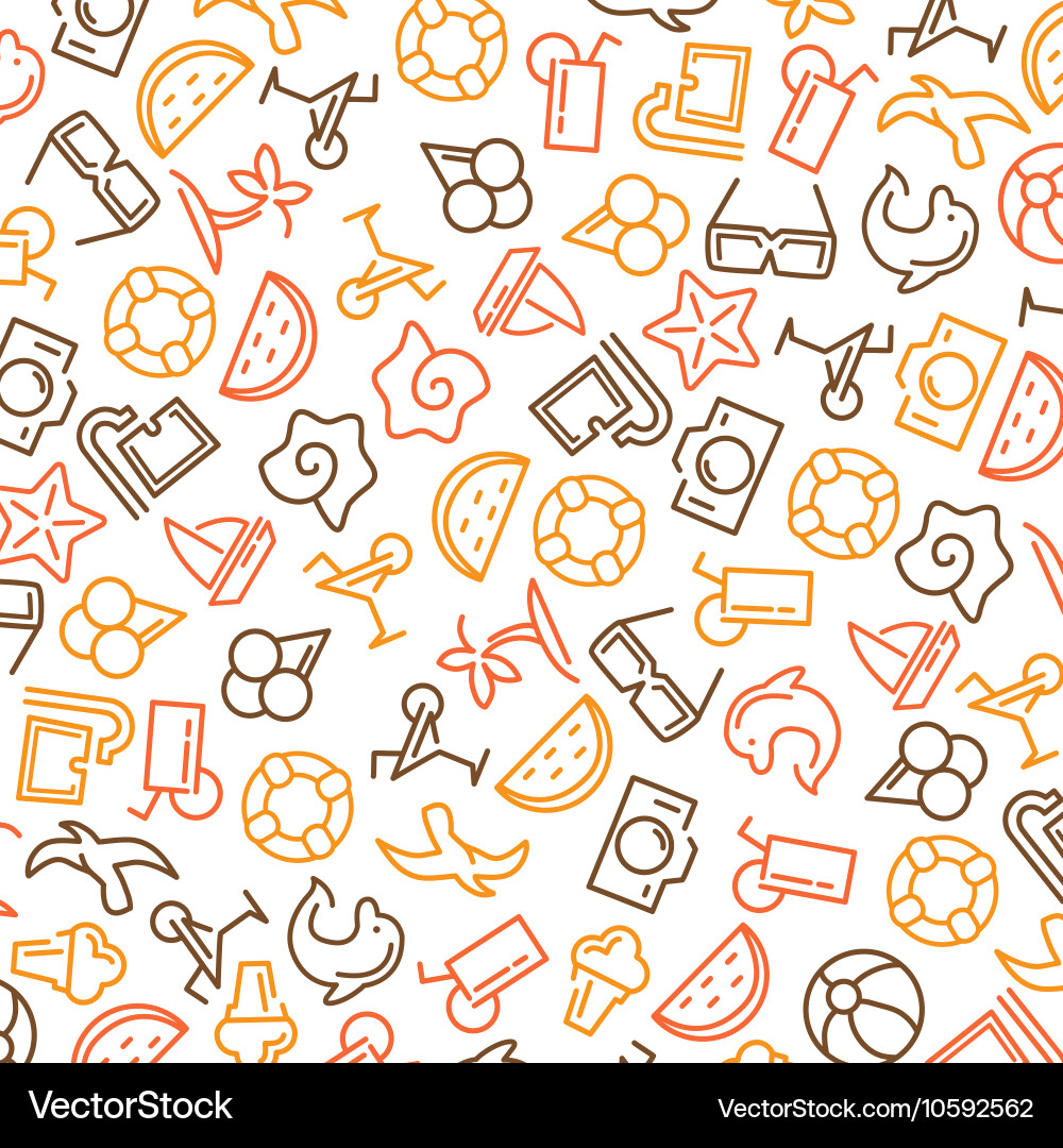 Summer time seamless pattern with icons Vector Image