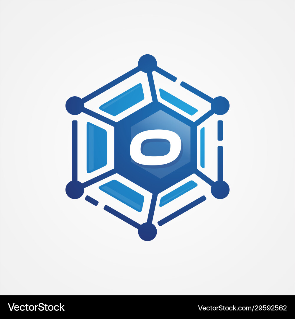 Technology design orbit shape hexagon Technology design orbit shape hexagon vector image