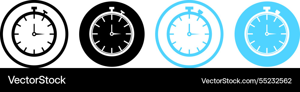 Timer clock stopwatch isolated icon icons Vector Image