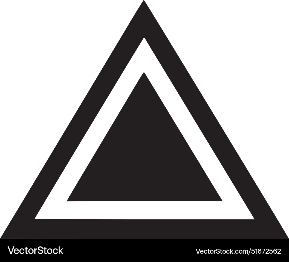 Triangle - black and white isolated icon Vector Image