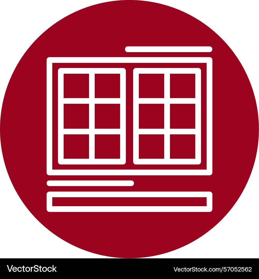 Window line circle style icon design Vector Image