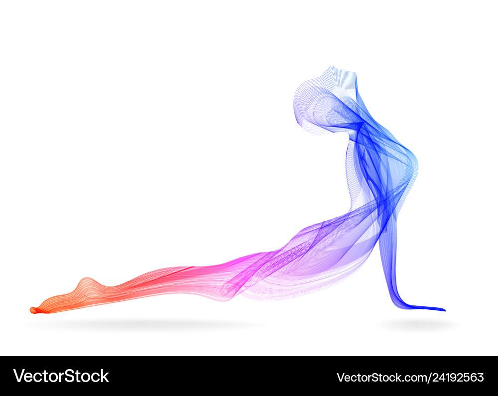 Abstract womans silhouette yoga pose asana Abstract womans silhouette yoga pose asana vector image