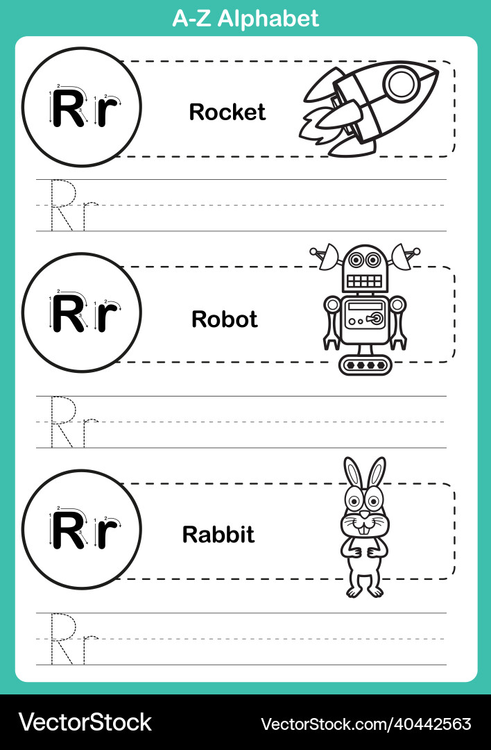 Alphabet a-z exercise with cartoon vocabulary Alphabet a-z exercise with cartoon vocabulary vector image