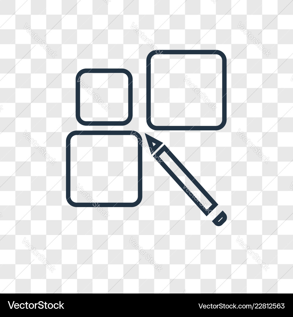 Array concept linear icon isolated on transparent Array concept linear icon isolated on transparent vector image