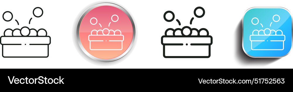 Ball pool icon thin linear regular and button Ball pool icon thin linear regular and button vector image