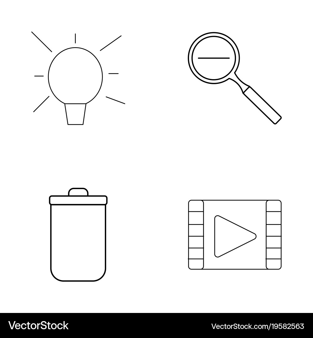 Basic elements outline icons set linear icon vector image