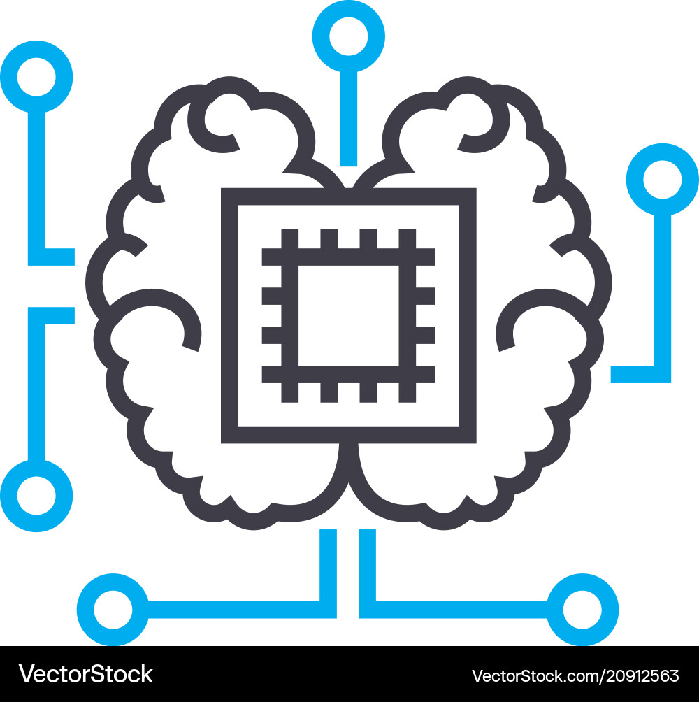 Central processor linear icon concept Central processor linear icon concept vector image