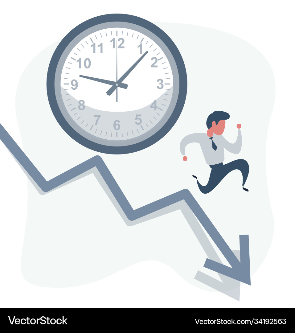 Concept missing deadline bad time management Concept missing deadline bad time management vector image
