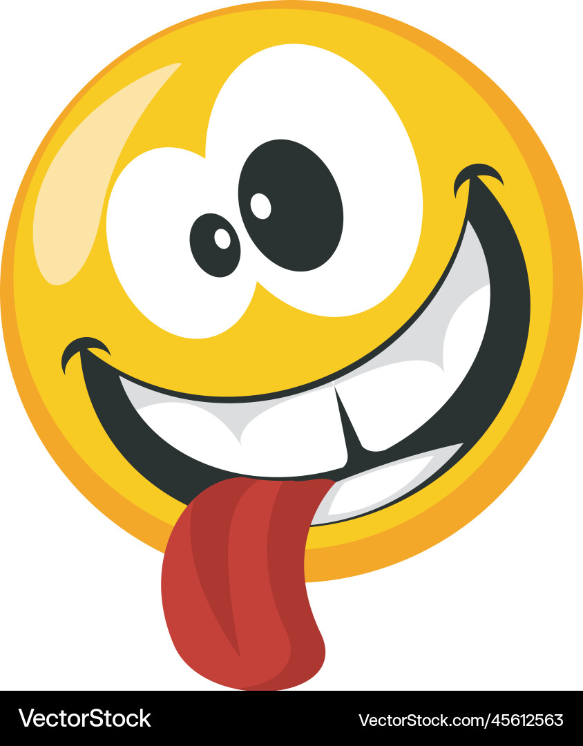 Crazy emoticon face Royalty Free Vector Image - VectorStock