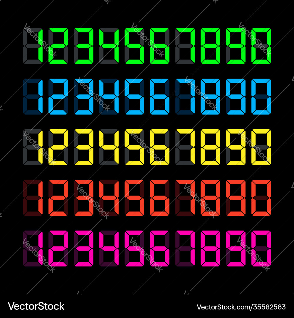Digital clock number set time icon design Digital clock number set time icon design vector image