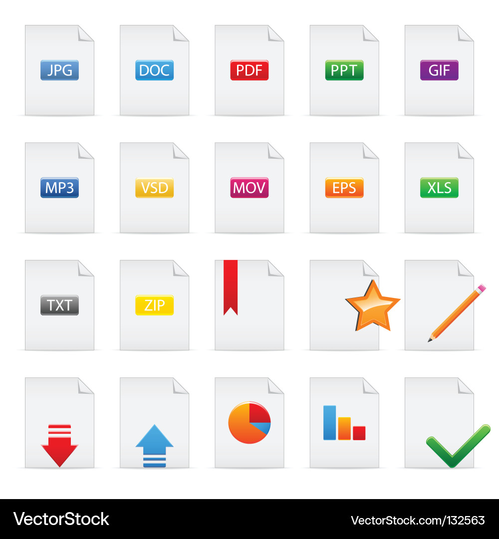 Document Icon Set vector image