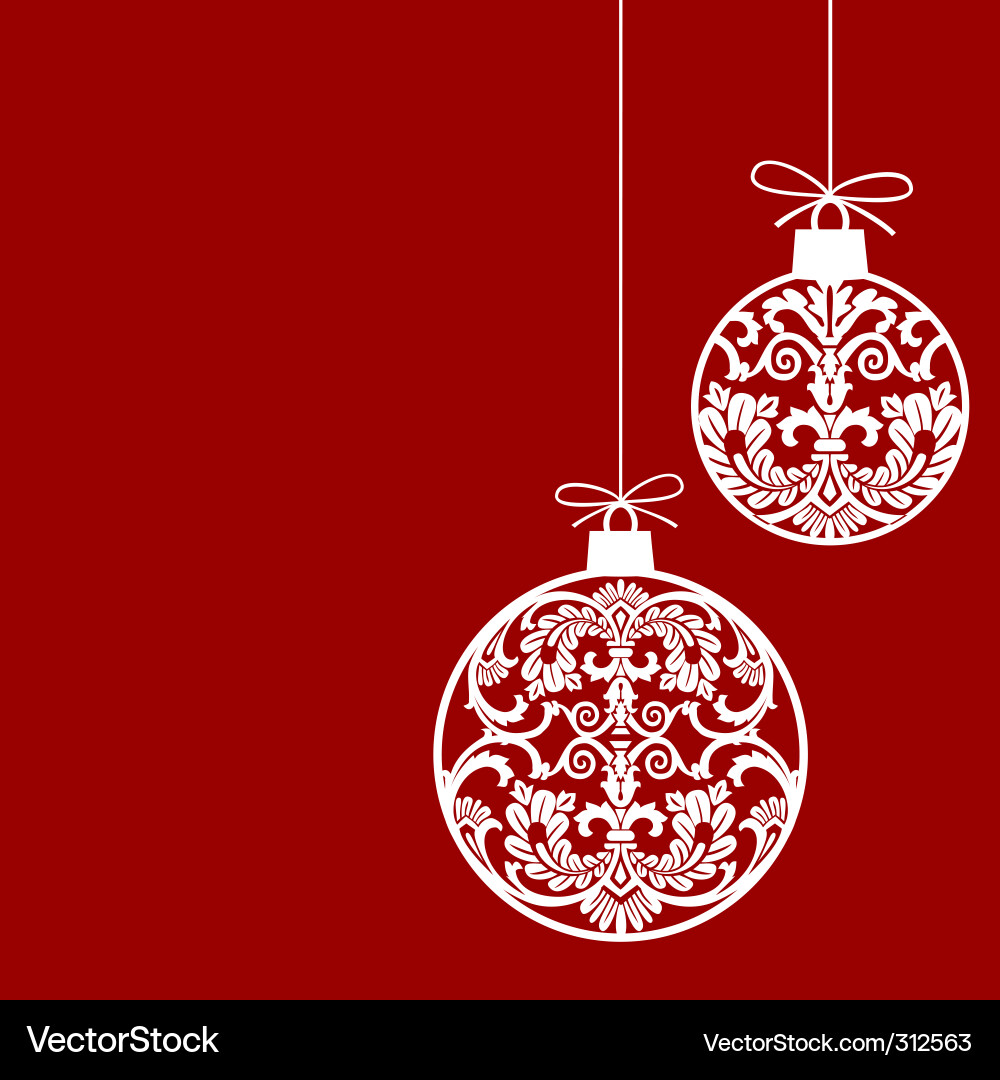 Elegant Christmas Ornaments Silhouettes Vector Image