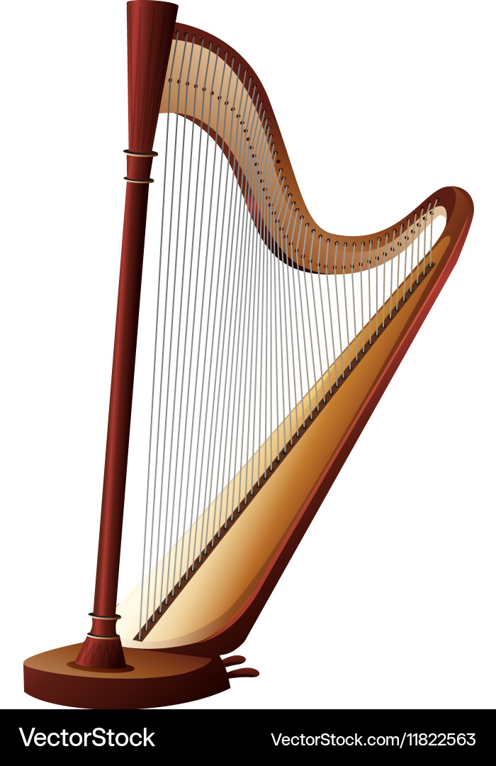 Elegant Harp with Strings vector image