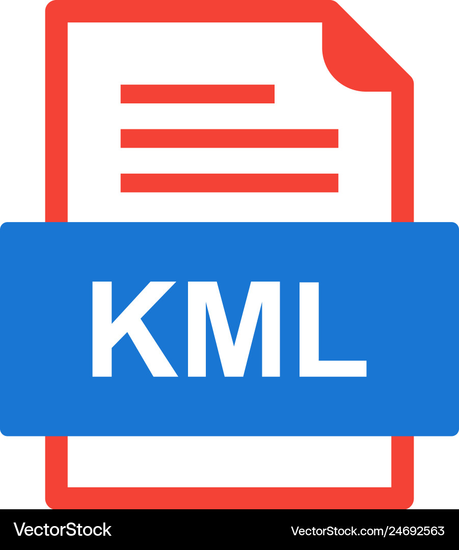 Kml file document icon vector image