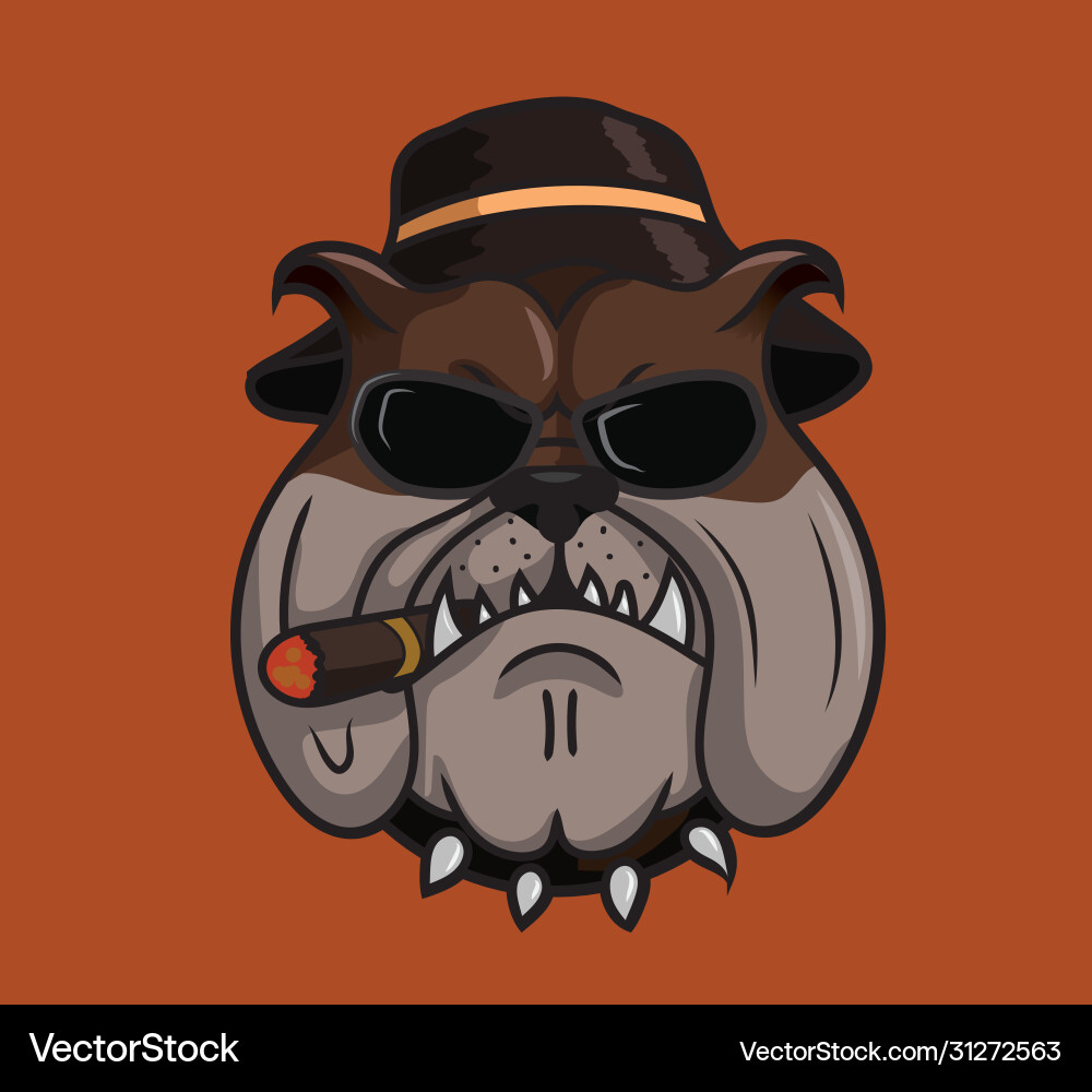 Mafia Bulldog Smoking vector image