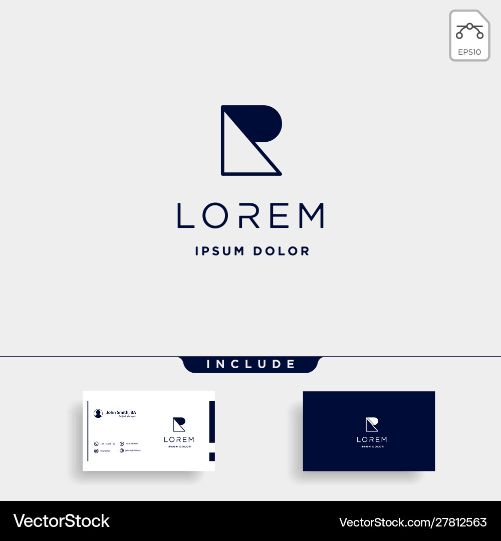 Minimal letter r logo design simple Vector Image