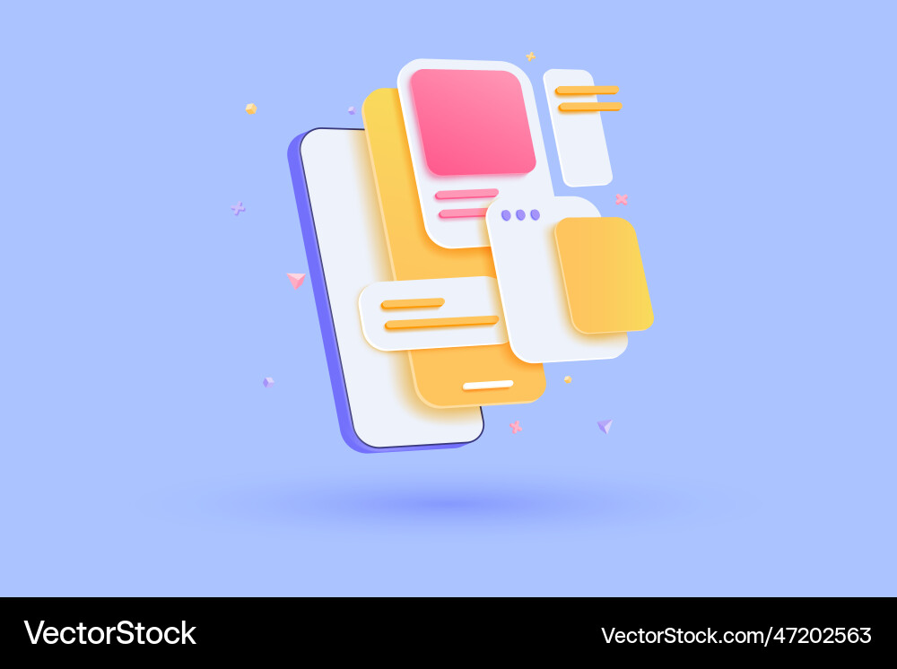 Modern 3d of app development Modern 3d of app development vector image