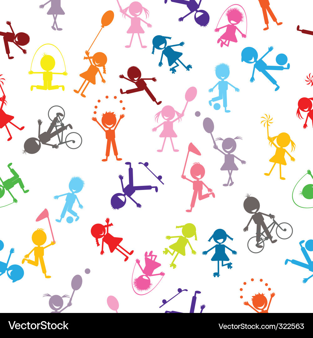 Pattern with kids Royalty Free Vector Image - VectorStock