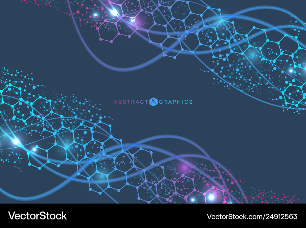 Science network pattern connecting lines and dots Vector Image