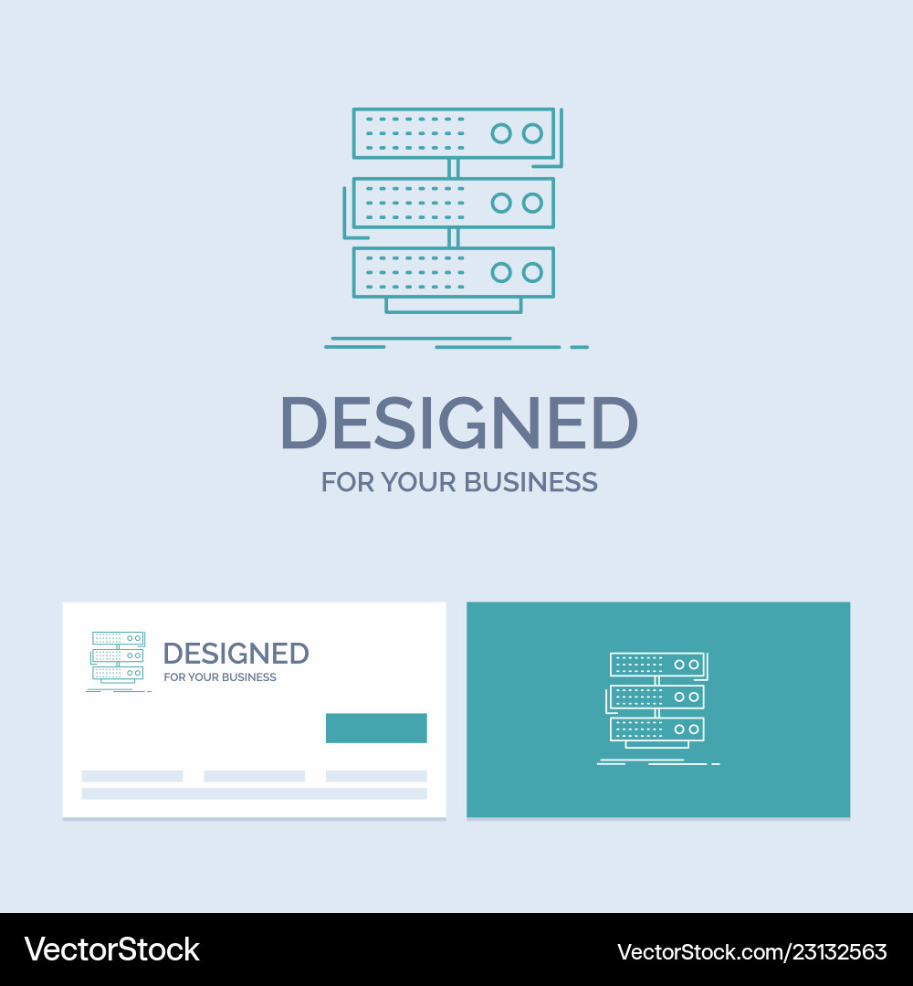 Server storage rack database data business logo vector image