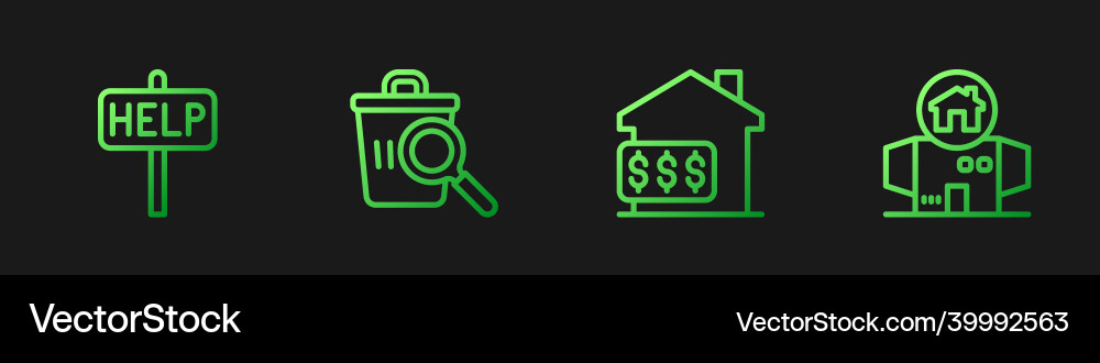 Set line house with dollar ask for help text Set line house with dollar ask for help text vector image
