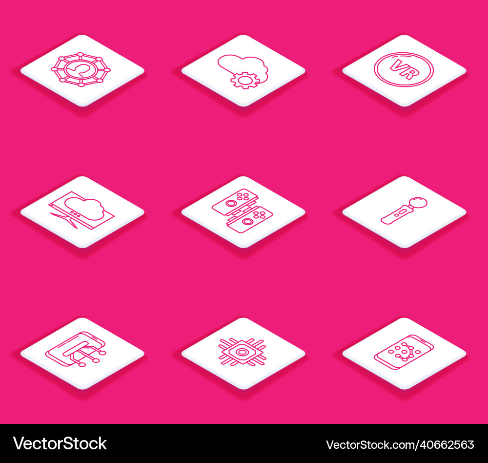 Set line project team base cloud technology data Set line project team base cloud technology data Vector Image