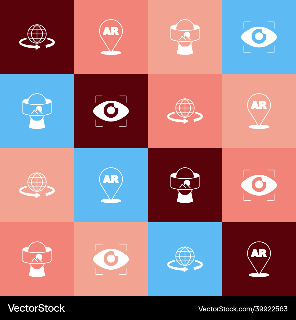 Set pop art 3d modeling augmented reality ar Set pop art 3d modeling augmented reality ar vector image