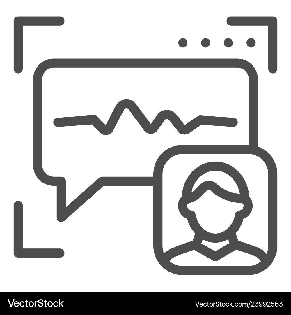 Sound recognition line icon voice authentication Sound recognition line icon voice authentication vector image
