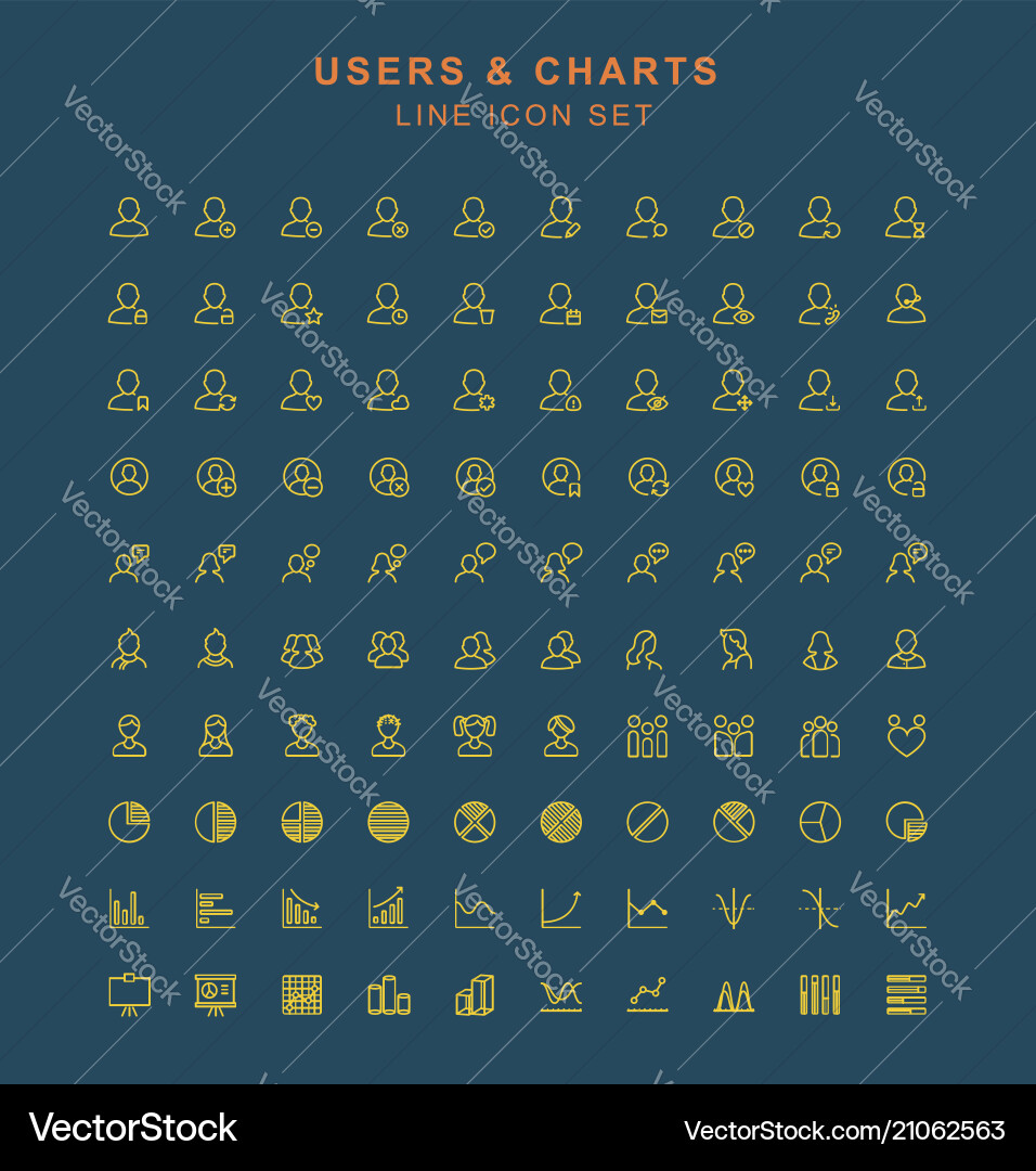User interface flat icon set vector image