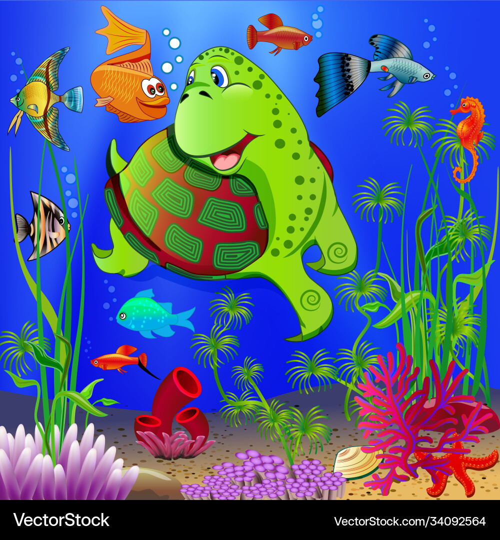 A children underwater landscape with various A children underwater landscape with various vector image