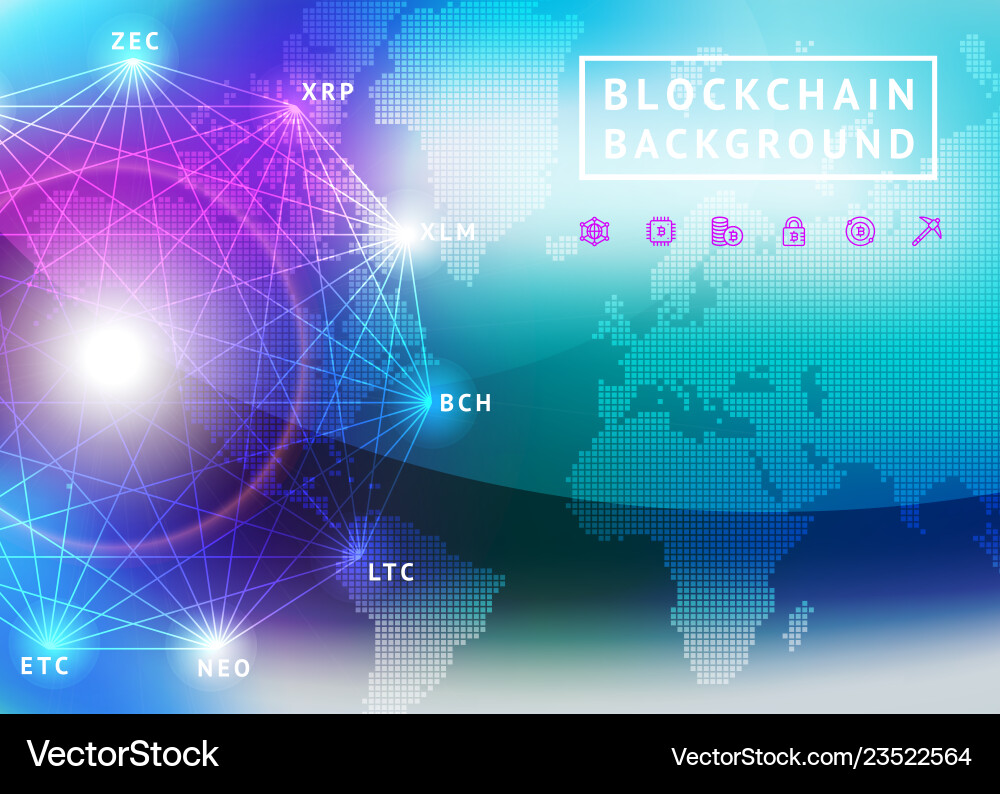 Abstract background blockchain and crypto currency Abstract background blockchain and crypto currency vector image