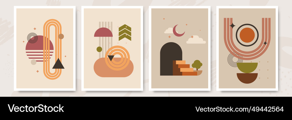 Abstract poster set contemporary backgrounds mid Abstract poster set contemporary backgrounds mid vector image