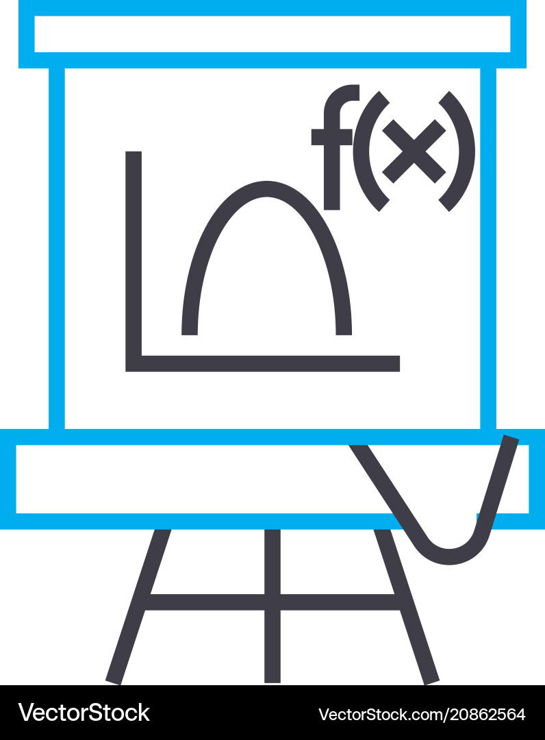 Algebraic function thin line stroke icon Vector Image