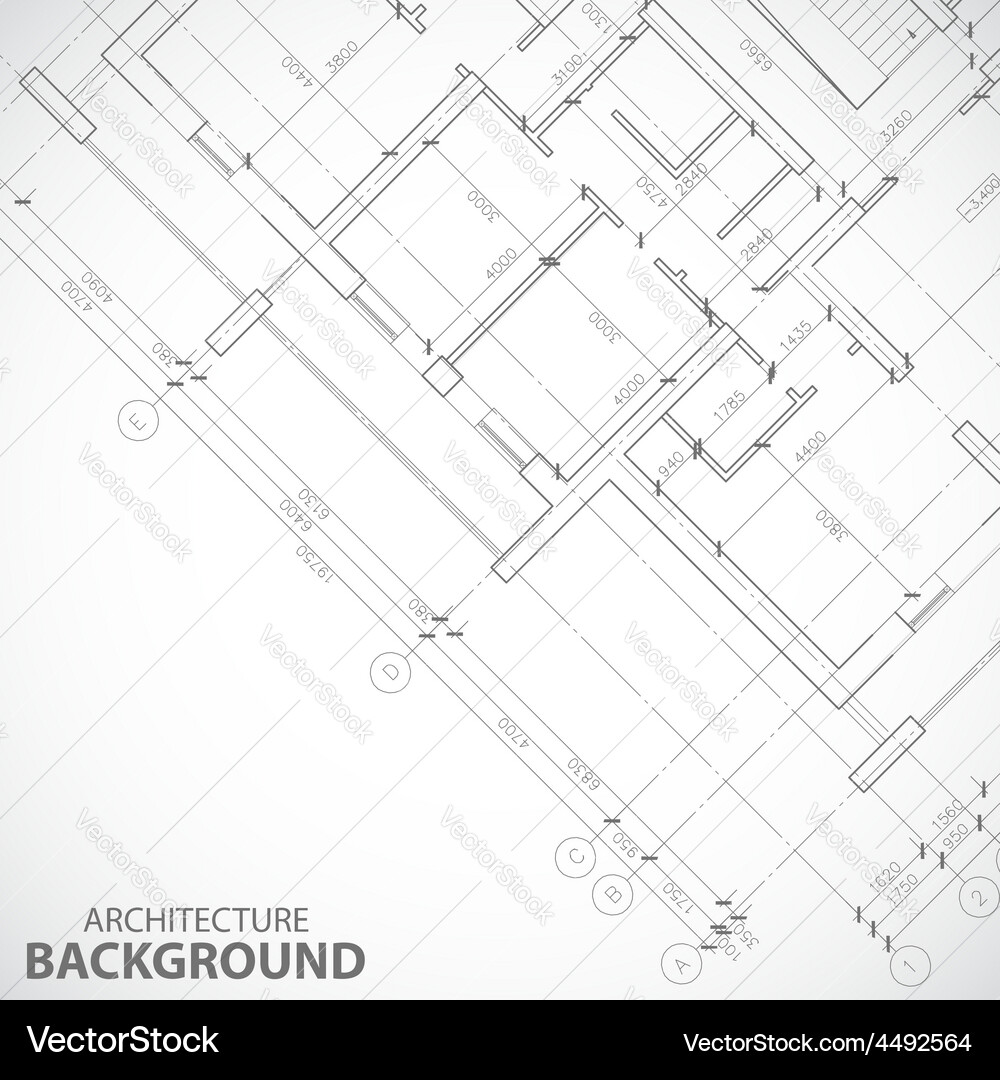 Black Architectural Blueprint Background vector image