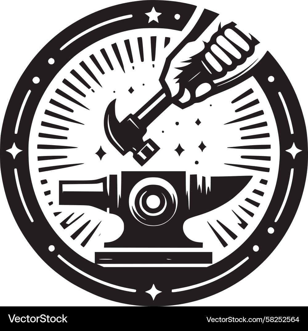 Blacksmithing Workshop Symbol Vector Image