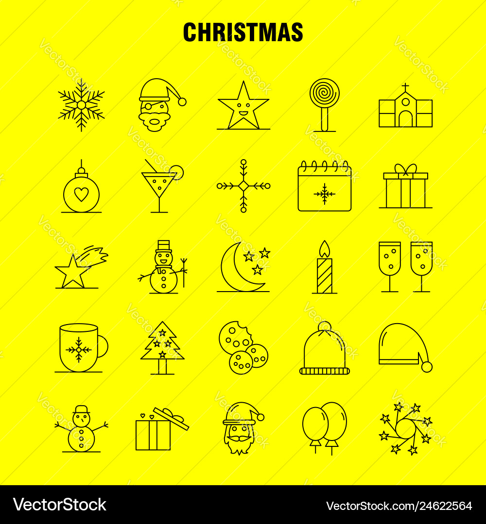 Christmas line icon for web print and mobile uxui vector image