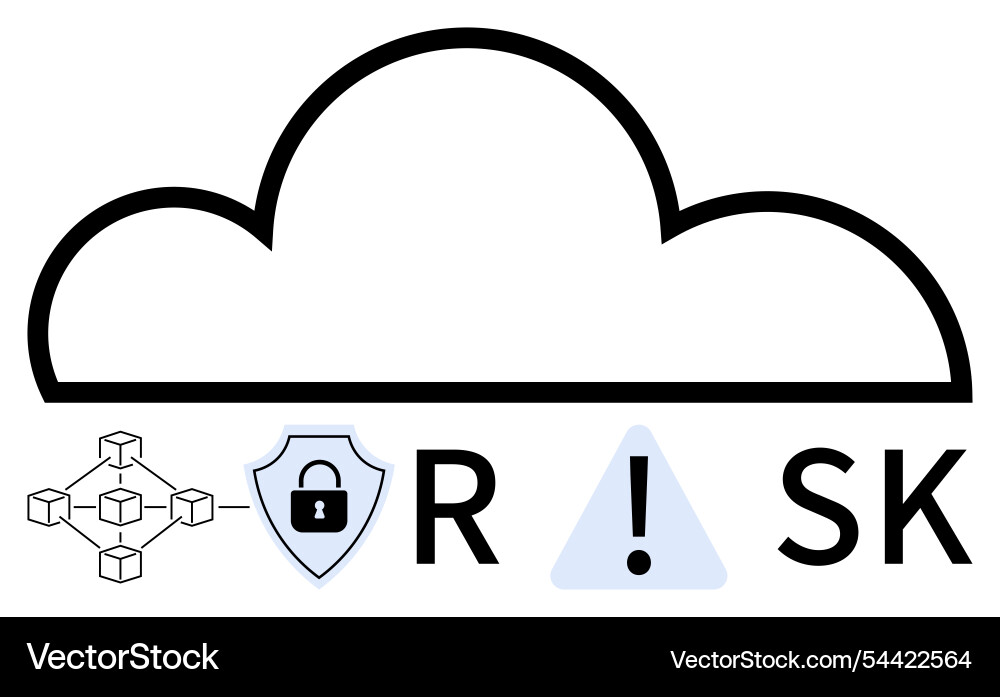 Cloud computing security risk concept Cloud computing security risk concept vector image