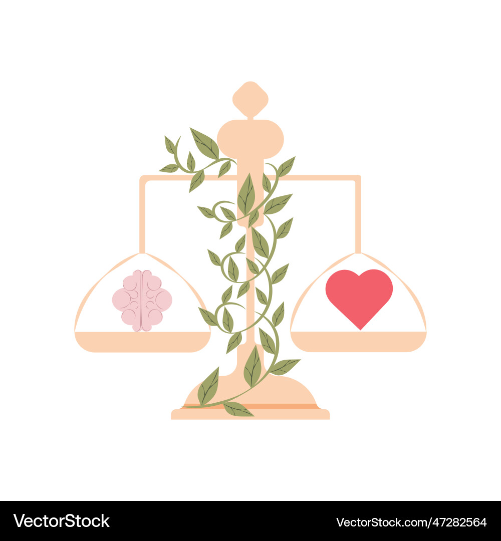 Concept of balance between logic and emotion vector image